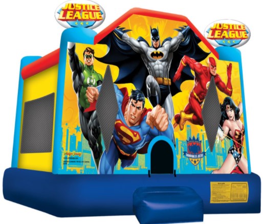 Justice League: Batman Superman & Wonderwoman Moonwalk Bounce House Rentals in Massachusetts