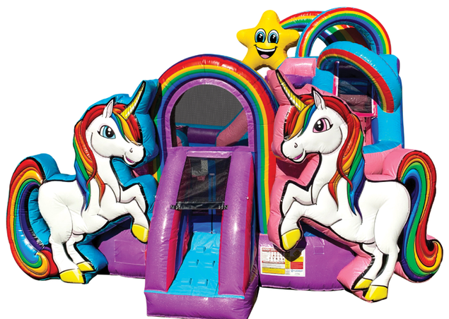 Unicorn Playland Bounce House With Slide